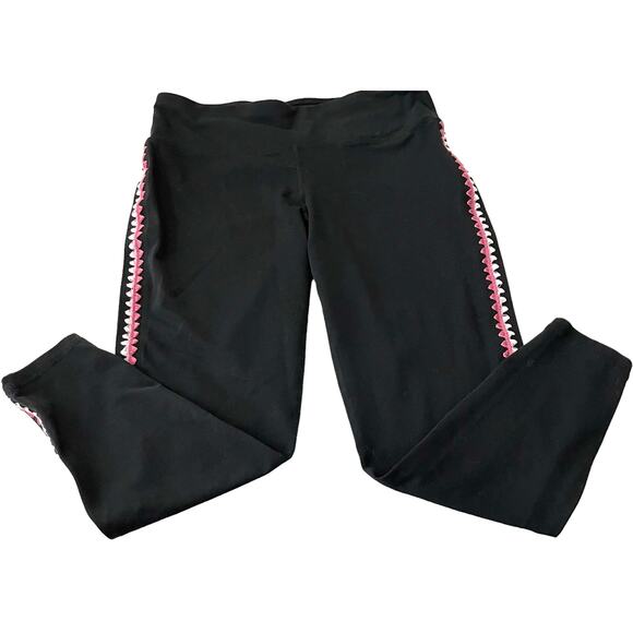 IDEOLOGY HIGH RISE ACTIVEWEAR LEGGINGS, WOMENS, L, BLACK W/PINK TRIM,FULL LENGTH - Picture 8 of 11